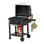 Relaxdays chariot de barbecue au charbon avec couvercle bbq sur roues r�glable en hauteur jardin xxl ...