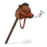 Relaxdays cheval  bton tte de cheval effet sonore en peluche et plastique 68 cm jouet enfants brun ...