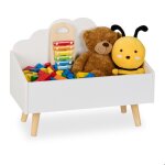 Relaxdays coffre � jouets en forme de nuage aussi pour les livres h x l x p : 45 x 58 x 28 cm blanc et ...