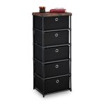 Relaxdays commode avec 5 tiroirs en tissu structure en m�tal 105x43x33 cm pour le salon ou lentr�e noir ...