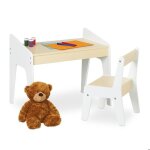 Relaxdays ensemble de table et de chaise pour enfants kit pour crèches bambins couleurs beige et blanche ... Relaxdays ensemble de table et de chaise pour enfants kit pour crèches bambins couleurs beige et blanche ...