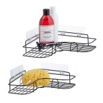 Relaxdays �tag�re dangle pour la douche lot de 2 paniers porte - shampoing sans per�age 2 tailles en ...