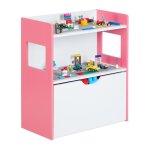 Relaxdays tagre enfants surface  briques rangement roues hxlxp : 60x52x265 cm commode jouets mdf blanc ...