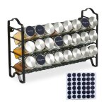 Relaxdays Étagère à épices 24 pots support en inox avec étiquettes hxlxp : 255 x 385 x 125 cm argent ... Relaxdays Étagère à épices 24 pots support en inox avec étiquettes hxlxp : 255 x 385 x 125 cm argent ...