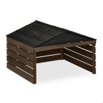 Relaxdays garage pour robot tondeuse en bois de sapin h x l x p : env. 525 x 79 x 74 cm marron et noir ...