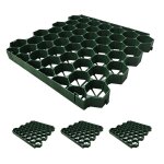 Relaxdays grilles pour gazon en plastique lot de 4 4 x 50 x 50 cm sans sous - couche carrossables pour ...