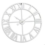 Relaxdays horloge murale chiffres romains � 60 cm horloge � piles horloge de cuisine analogique fer blanche ...
