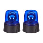 Relaxdays lumire led lot de 2 pour ftes et enfants gyrophare rflecteur rotatif  piles jeu de lumire ...