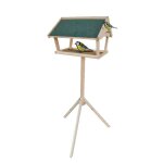 Relaxdays mangeoire pour oiseaux sur pied 137 cm de hauteur toit impermable jardin et balcon bois de ...