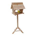 Relaxdays mangeoire pour oiseaux sur pied en bois de sapin jardin balcon et terrasse nichoir hbt : 107 ...