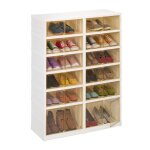 Relaxdays meuble  chaussures avec roulettes pliable pour 24 paires hlp : 118 x 865 x 345 cm blanc et ...