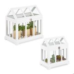Relaxdays mini serre intérieur lot de 2 pour le rebord de fenêtre en verre et mdf herbes fleurs 2 tailles ... Relaxdays mini serre intérieur lot de 2 pour le rebord de fenêtre en verre et mdf herbes fleurs 2 tailles ...
