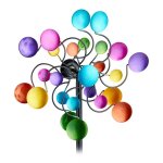 Relaxdays moulin � vent d�coratif hlp : 119x33x155 cm d�coration de jardin � planter dans le sol fer ...