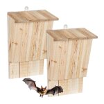Relaxdays nichoirs � chauves - souris 2 pcs r�sistant aux intemp�ries h34 x l225 x p13 cm bois de sapin ...