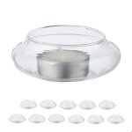 Relaxdays photophores flottants en lot de 12 dcoration de table fte mariage tang verres votifs transparents ...