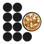 Relaxdays plaque  pizza lot de 10 rond antiadhsif tartes flambes acier au carbone moule ? 32 cm noir ...