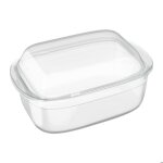 Relaxdays plat � four avec couvercle en verre 45 litres pour faire des lasagnes ou du tiramisu transparent ...