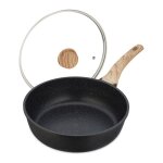 Relaxdays pole  frire anti - adhsive sauteuse 28 cm en aluminium poigne ergonomique induction wok ...