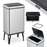 Relaxdays poubelle automatique 40 litres couvercle électrique avec support pour sac seau cuisine en inox ... Relaxdays poubelle automatique 40 litres couvercle électrique avec support pour sac seau cuisine en inox ...