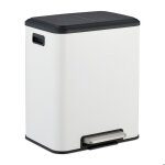 Relaxdays poubelle de cuisine 2 seaux ayant chacun une capacité de 15 litres pédale couvercle blanche ... Relaxdays poubelle de cuisine 2 seaux ayant chacun une capacité de 15 litres pédale couvercle blanche ...
