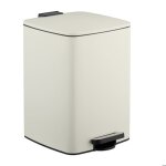 Relaxdays poubelle de cuisine 20 litres design moderne seau intrieur amovible pdale antidrapante beige ...
