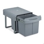 Relaxdays poubelle encastrable coulissante 3 bacs systme de tri sous - vier 15l & 2x 8l 346 x 34 x ...