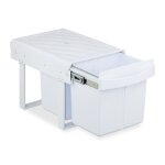 Relaxdays poubelle encastrable pour la cuisine 2 bacs de 15 litres chacun hlp : 346 x 34 x 518 cm blanche ...