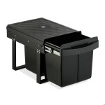 Relaxdays poubelle encastrable pour la cuisine 2 bacs de 15 litres chacun hlp : 346 x 34 x 518 cm noire ...