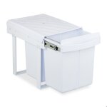 Relaxdays poubelle encastrable pour la cuisine 2 bacs de 20 litres chacun hlp : 413 x 34 x 518 cm blanche ...