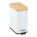Relaxdays poubelle de salle de bain 5 litres en métal seau intérieur amovible couvercle en bambou blanche ... Relaxdays poubelle de salle de bain 5 litres en métal seau intérieur amovible couvercle en bambou blanche ...