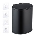 Relaxdays poubelle suspendue 9 litres m�canisme de fermeture seau amovible montage mural noire