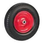 Relaxdays roue de brouette 4. 00 - 8 en caoutchouc jante acier robuste charge max. de 100 kg noir - rouge ...