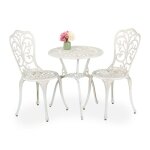 Relaxdays salon de jardin pour 2 personnes table avec 2 chaises fonte daluminium design rustique blanc ... Relaxdays salon de jardin pour 2 personnes table avec 2 chaises fonte daluminium design rustique blanc ...
