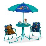 Relaxdays salon de jardin enfant table chaises parasol pour un petit fan de dinos pour plage & camping ...