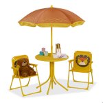 Relaxdays salon de jardin enfant table chaises parasol pour un petit fan de lions pour plage ou camping ...