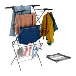 Relaxdays s�choir � linge 3 niveaux pliable support de cintre hlp: 138x635x50 cm �tendoir tour compact ...