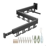 Relaxdays s�choir � linge mural pliable et rotatif h x l x p : 12 x 127 x 26 cm s�choir mural gain de ...