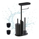 Relaxdays serviteur wc non fixe barre verticale pour la recharge h x l x p : 65 x 26 x 17 cm noir