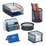 Relaxdays set dorganisateurs de bureau 7 pi�ces en maille porte - documents porte - agrafes porte - stylos ...