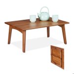 Relaxdays table basse pliable en bambou aspect bois de noyer h x l x p : 25 x 60 x 40 cm pour le salon ...