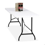 Relaxdays table de jardin pliante 75 x 220 x 68 cm r�sistante aux intemp�ries plastique & acier 8 personnes ...