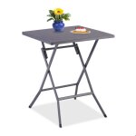 Relaxdays table de jardin pliante hxlxp : env. 73x62x62 cm pour balcon terrasse camping carr�e grise