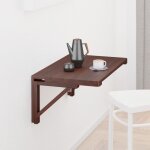 Relaxdays table murale pliable en bois lxp: 60 x 40 cm tablette suspendue gain de place rabattable cuisine ...