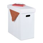 Relaxdays tabouret de rangement rembourr� pouf pliable salon entr�e hxlxp : 49 x 485 x 27 cm blanc