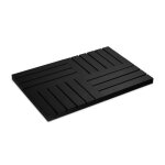 Relaxdays tapis de bain en bambou 61x40 cm caillebotis pour sauna baignoire piscine antid�rapant noir ...
