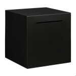 Relaxdays tirelire acier inoxydable pour billets et pices pour adultes h x l x p : 15 x 15 x 15 cm noire ...