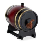 Relaxdays tonneau en bois 22 l f�t avec support et robinet vin & spiritueux distributeur d�coratif rouge ...