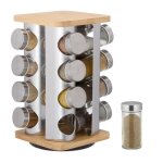 Relaxdays tourniquet à épices 16 pots rotatif à 360° h x l x p : 28 x 20 x 20 cm nature et argenté Relaxdays tourniquet à épices 16 pots rotatif à 360° h x l x p : 28 x 20 x 20 cm nature et argenté