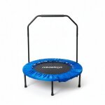 Relaxdays trampoline avec barre dappui � 102 cm mini - trampoline pliable jusqu� 120 kg fitness indoor ...