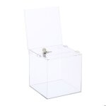 Relaxdays urne spacieuse en acrylique couvercle pratique 2 cl�s h x l x p : 405 x 21 x 25 cm transparente ...
